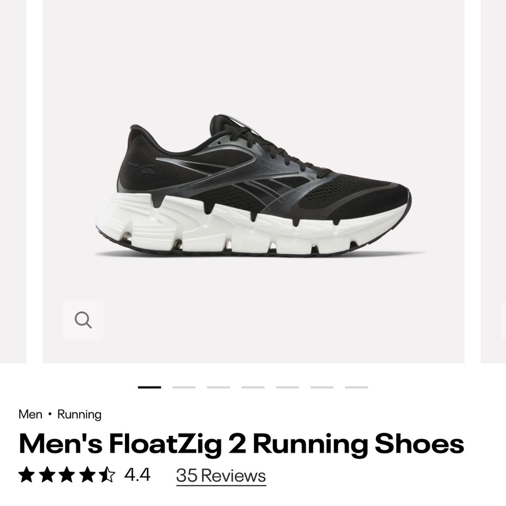 Reebok FloatZig 2 Black and White Sneakers